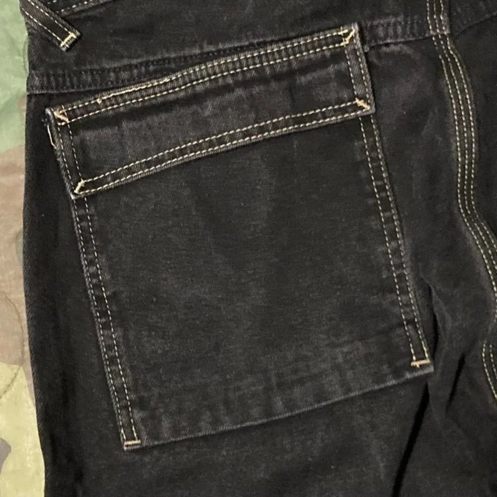 Vintage 90s Arizona black carpenter‎ jeans skater cuffs contrast stitching